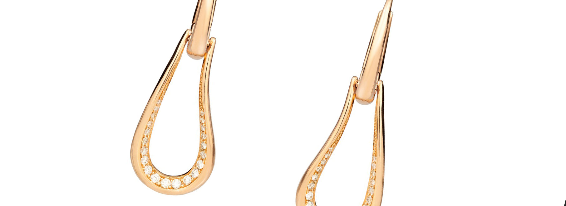Orecchino singolo ette Oro bianco, diamanti e lacca
