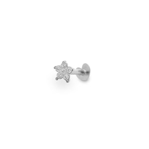 Piercing Helix Fiore bianco e Diamanti Lab Grown