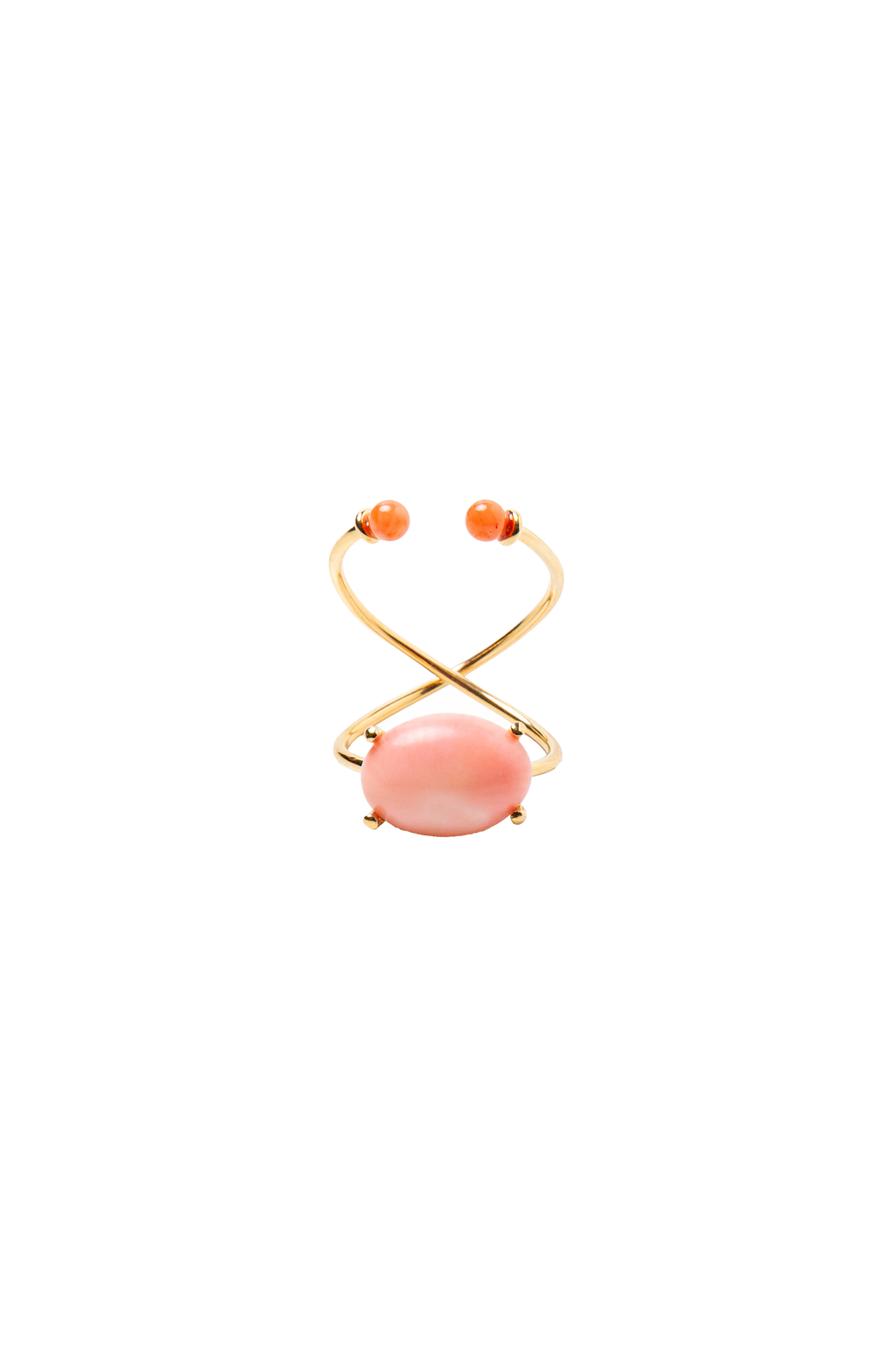 Anello Incrocio Corallo