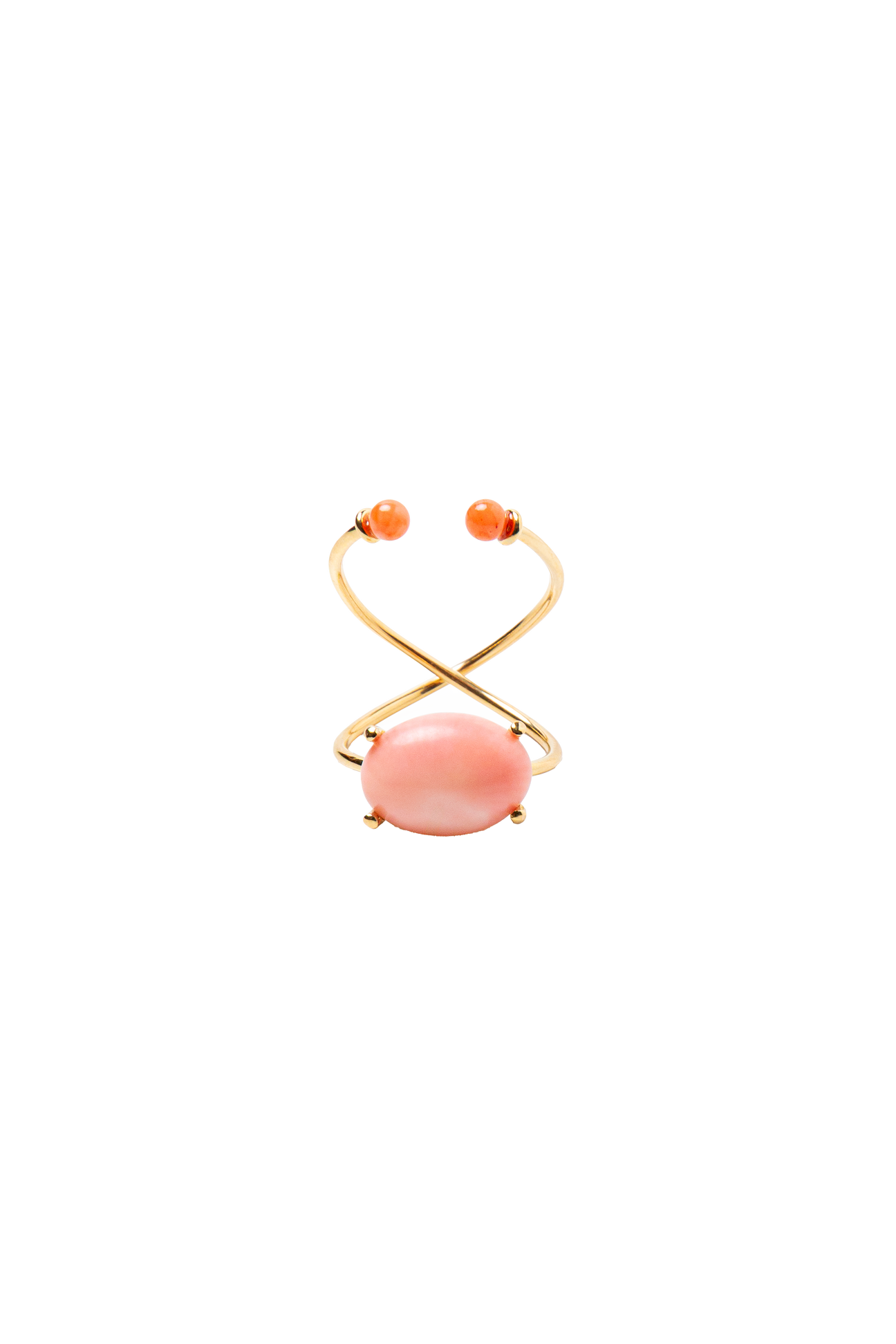 Anello Incrocio Corallo