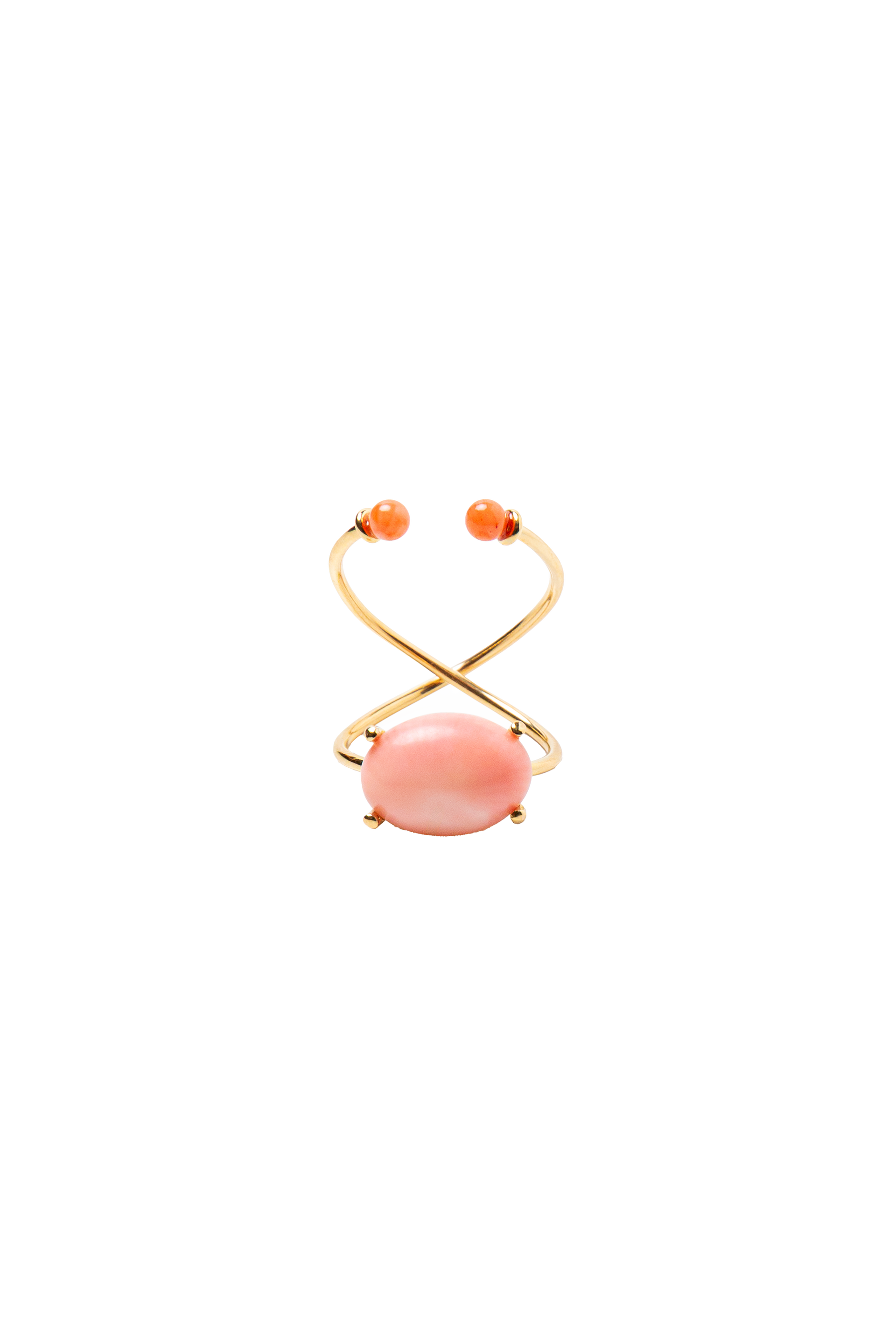 Anello Incrocio Corallo